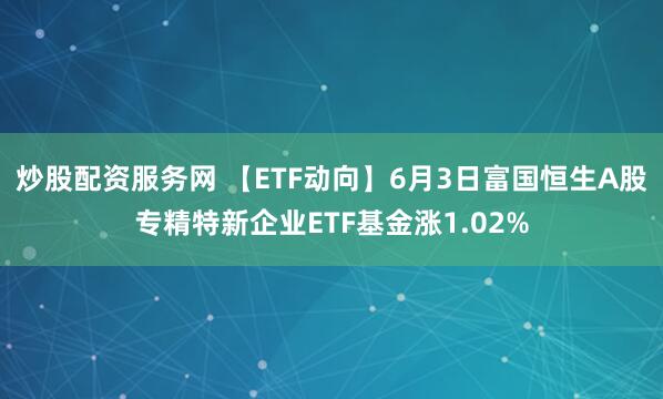 炒股配资服务网 【ETF动向】6月3日富国恒生A股专精特新企业ETF基金涨1.02%