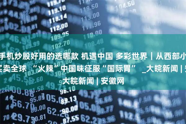 手机炒股好用的选哪款 机遇中国 多彩世界｜从西部小城到买卖全球  “火辣”中国味征服“国际胃”  _大皖新闻 | 安徽网